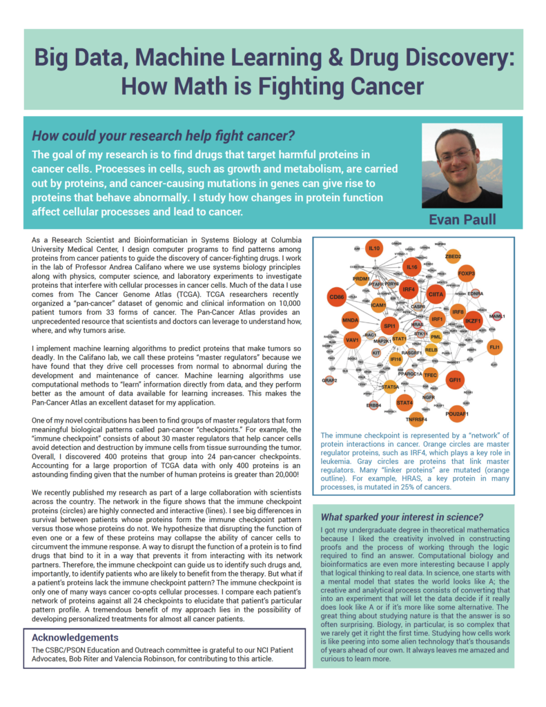 Resource on Big Data, Machine Learning & Drug Discovery: How Math is Fighting Cancer